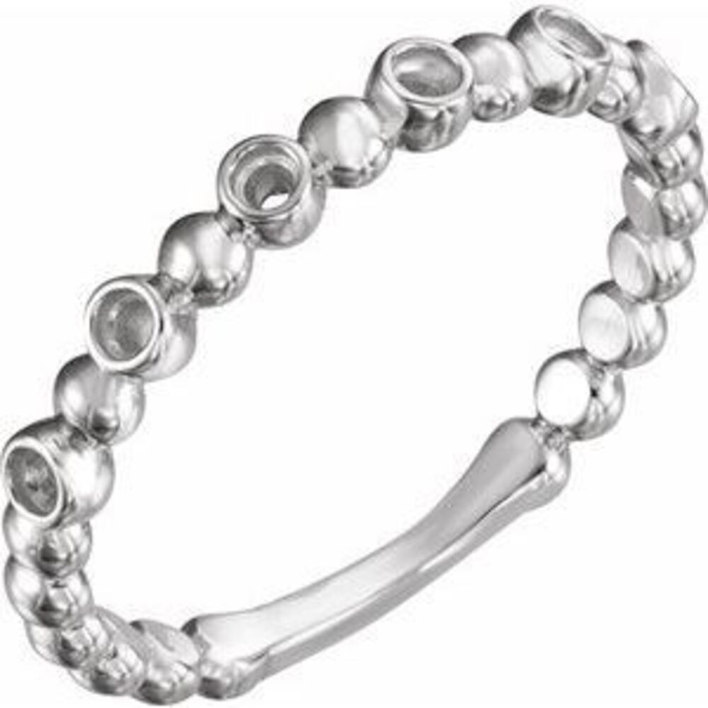 Sterling Silver 1.75 Mm Round Stackable Bead Ring - image 1